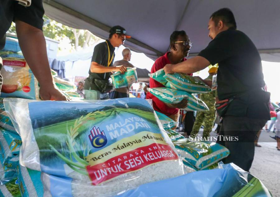 Mohd Syukran Rahmad, a visitor aged 50, said he arrived at 7.30 am to buy the Madani Malaysian White Rice, available for RM30 per 10-kilogramme (kg) bagMohd Syukran Rahmad, a visitor aged 50, said he arrived at 7.30 am to buy the Madani Malaysian White Rice, available for RM30 per 10-kilogramme (kg) bag