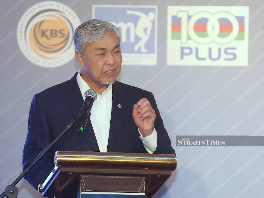 Deputy Prime Minister Datuk Seri Dr. Ahmad Zahid Hamidi proposed that sponsors of sports associations and events be eligible for tax deductions for their contributions to the nation’s sports development. - NSTP/SAIFULLIZAN TAMADI