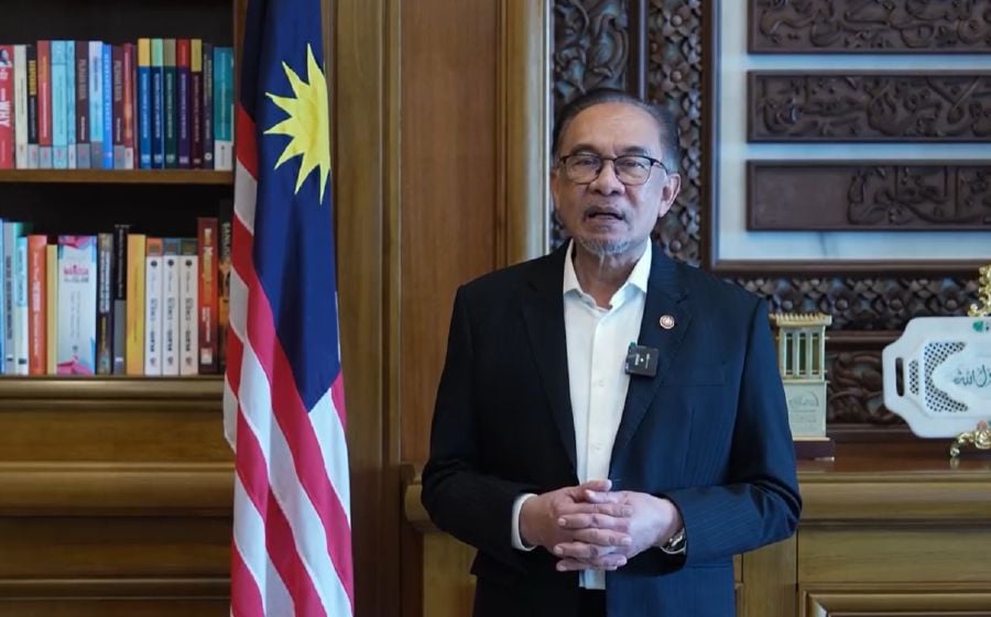  Prime Minister Datuk Seri Anwar Ibrahim delivers his Labour Day celebration message. 