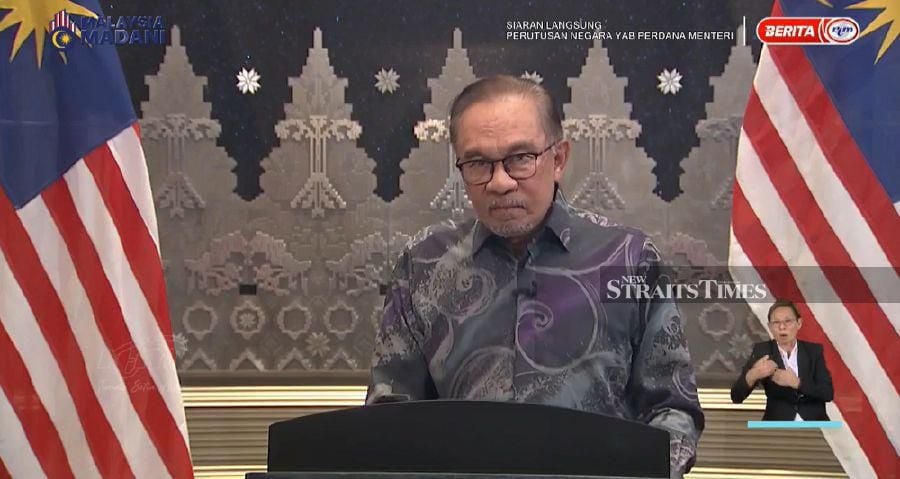 Prime Minister Datuk Seri Anwar Ibrahim delivers his special address today. 