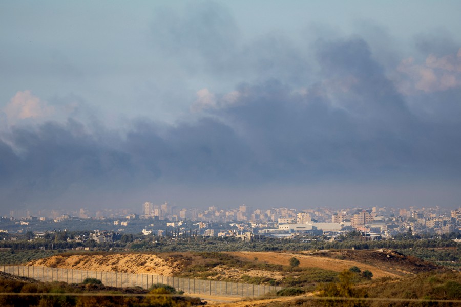 Smoke rises in Gaza, as seen from southern Israel, amid the ongoing conflict between Israel and the Palestinian group Hamas. - REUTERS PIC