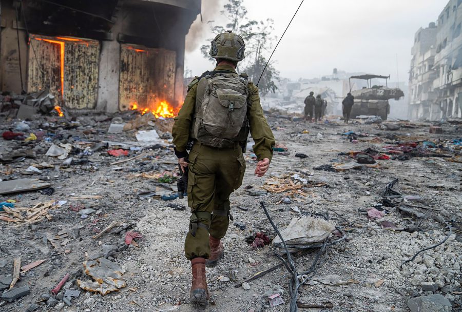 This handout picture released by the Israeli army shows a soldier operating in the Gaza Strip, amid continuing battles between Israel and the Palestinian fighters group Hamas. - AFP pic