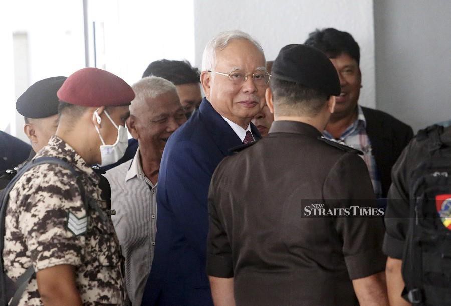 A file pic dated Sept 21, shows Datuk Seri Najib Razak at the Kuala Lumpur Courts Complex during his ongoing 1MDB trial. -NSTP/SAIFULLIZAN TAMADI 