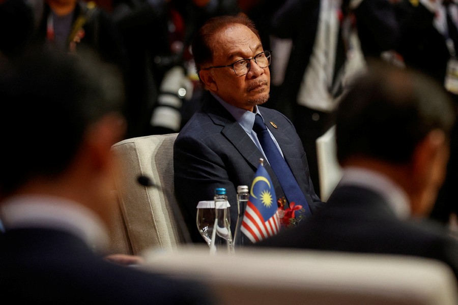 Prime Minister Datuk Seri Anwar Ibrahim attends the retreat session of the 43rd Association of Southeast Asian Nations (Asean) Summit in Jakarta, Indonesia. - REUTERS PIC