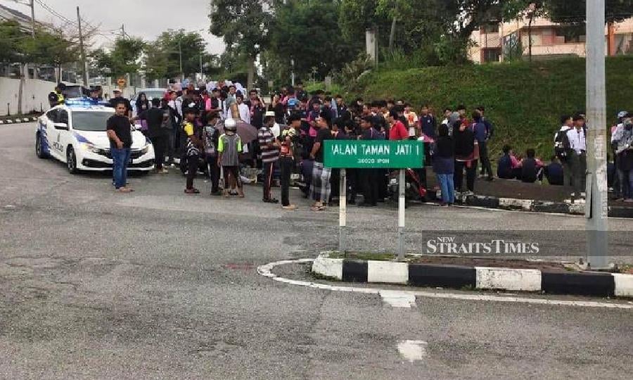 The SPM candidate was hit at Jalan Taman Jati. - Pic courtesy of NST reader 