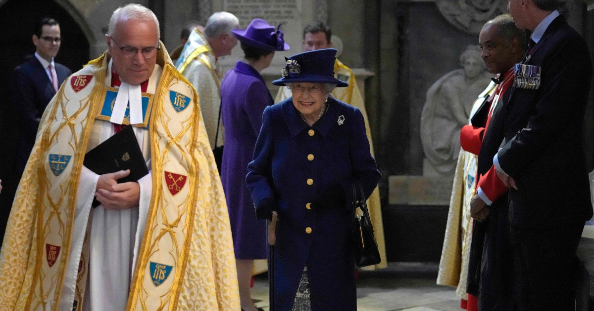 Queen Elizabeth II in rare outing with walking stick