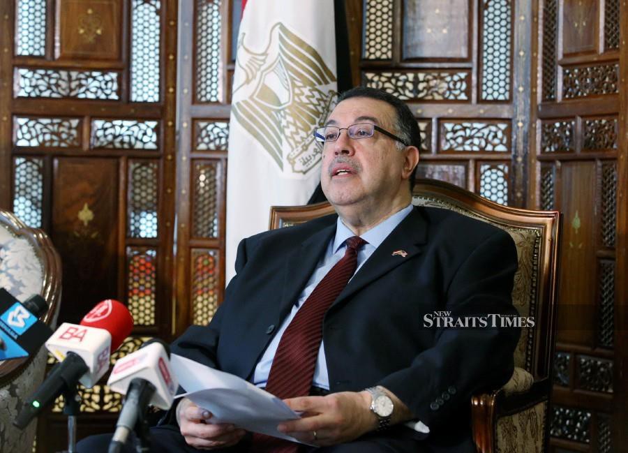 Egyptian ambassador to Malaysia Ragai Tawfik Said Nasr says his country still has hope for a ceasefire in Gaza. NSTP/EIZAIRI SHAMSUDIN