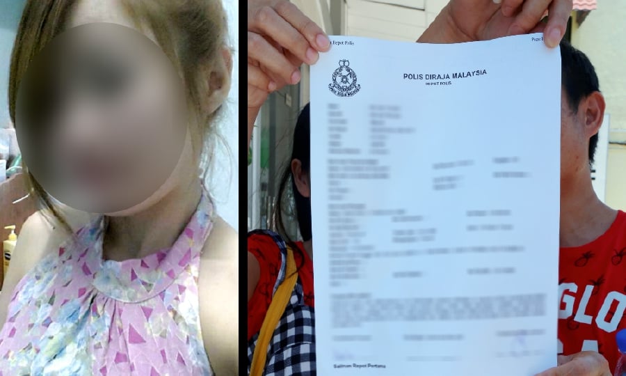 A 32-year-old Thai masseuse (left) claims she was raped by an immigration officer and forced to perform oral sex on him at the Machap Umboo detention centre. Her younger sister with her husband lodged a police report (right) over the incident at the Melaka Tengah police station. Pix by MUHAMMAD ZUHAIRI ZUBER. 