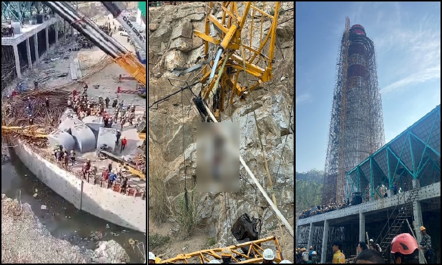 Images sourced on social media shows the aftermath following the crane crash. 