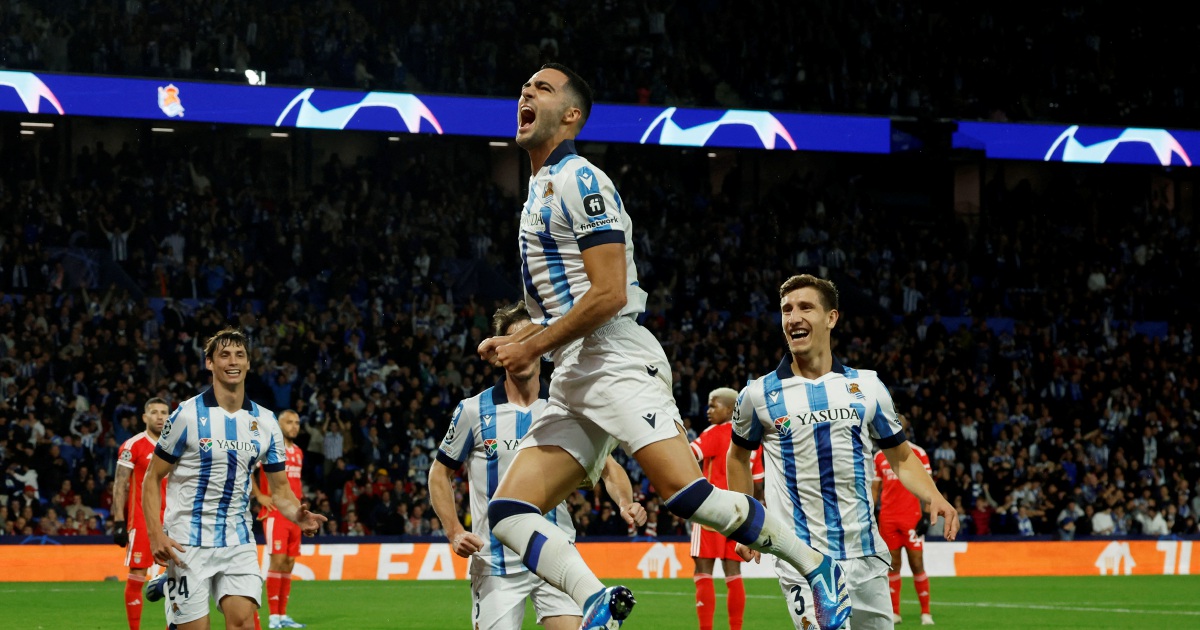 Real Sociedad ease past Benfica to edge closer to Last 16 