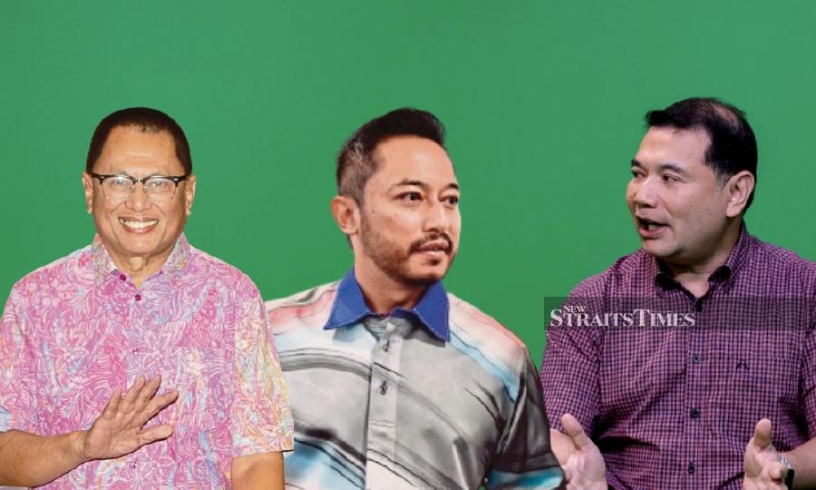 Economy Minister Rafizi Ramli states that he has no issues inviting Umno Supreme Council member Datuk Dr Puad Zarkashi (left), sacked Umno member Isham Jalil (centre), as well as blogger Lim Sian See to a debate on his newly established podcast, 'Yang Bakar Menteri'. - NSTP file pic