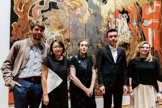 Reframing Modernism Team (from left) Dr Nicolas Liucci-Goutnikov, Lisa Horikawa, Catherine David, Dr Eugene Tan and Dr Phoebe Scott.