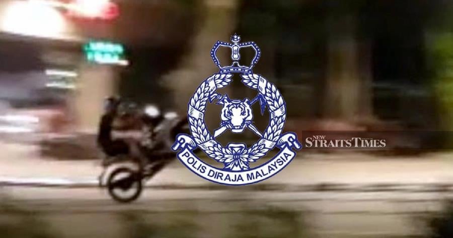 A group of Mat Rempit showing off their ‘Superman’ and ‘zig-zag’ stunts while engaging in an illegal race ended up in the police station after being arrested early this morning.- NSTP file pic, for illustration purposes only 