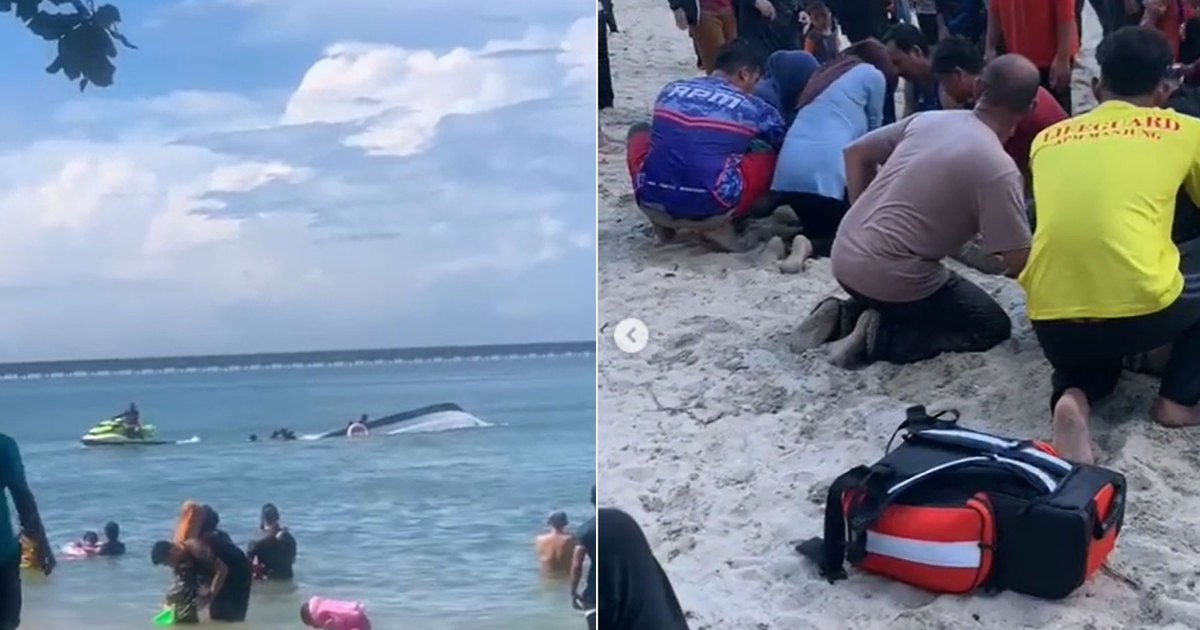 NSTviral Beachgoers rush to rescue victims of capsized boat