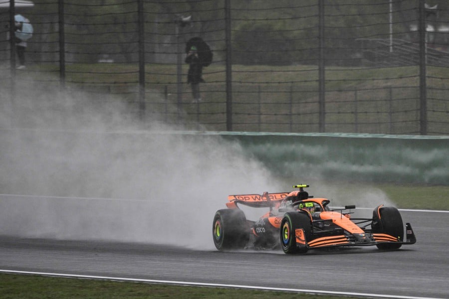 McLaren's British driver Lando Norris drives during the sprint qualifying session ahead of the Formula One Chinese Grand Prix at the Shanghai International Circuit in Shanghai. - AFP PIC