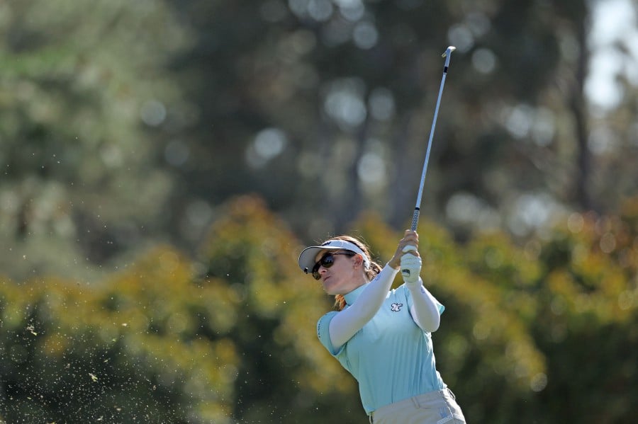  Hannah Green of Australia plays a shot on the 15th hole during the third round of the JM Eagle LA Championship presented by Plastpro at Wilshire Country Club in Los Angeles, California. - AFP PIC