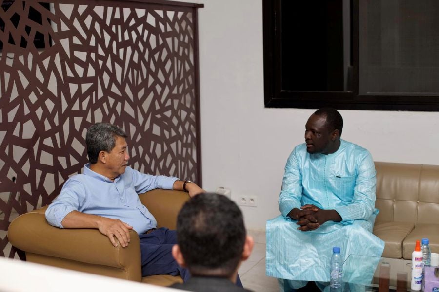 Foreign Minister Datuk Seri Mohamad Hasan with his Senegal’s African Integration and Foreign Affairs ministry state secretary Amadou Diouf. - Pic credit Facebook TokMatHasanN9