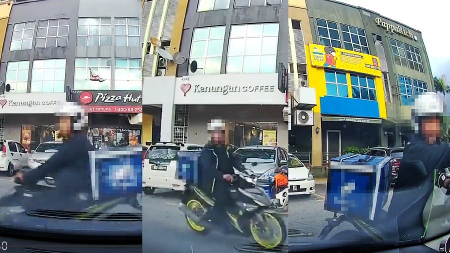 They were miffed and mystified at the man’s behaviour as he had been riding against traffic in the first place. - Video Screengrab from Social Media