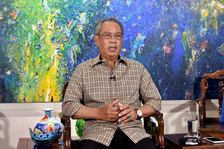 Prime Minister Tan Sri Muhyiddin Yassin during his  special address on the current situation of COVID-19. - BERNAMA pic