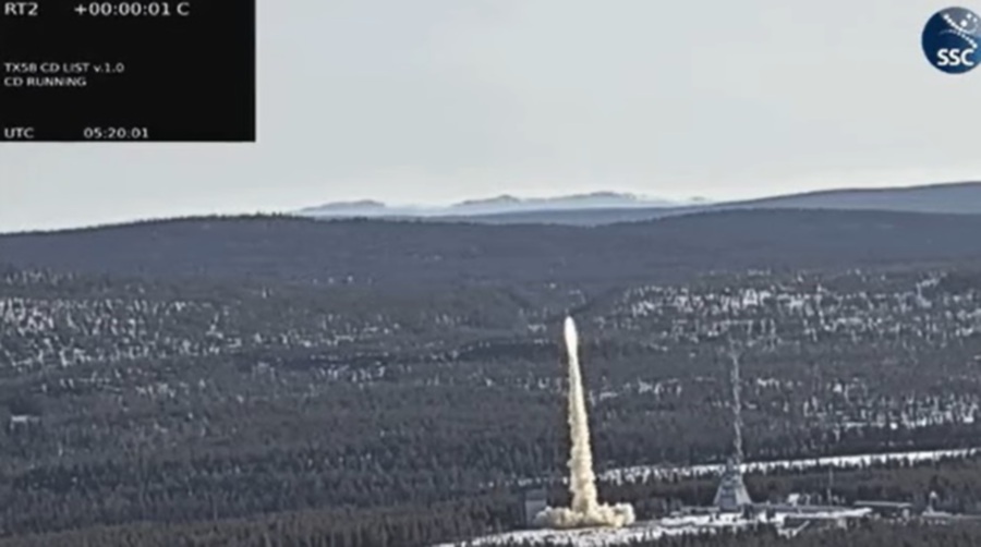 The rocket, which was launched early Monday from the Esrange Space Centre in Kiruna, northern Sweden, plunged into a mountainside in the Malselv municipality in Norway's far north, about 10 kilometres (six miles) from the closest inhabited area. - Pic credit Facebook Airbus Space