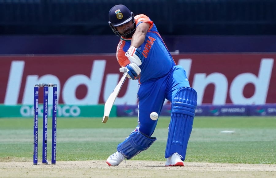 India's Rohit Sharma bats during Wednesday’s Twenty20 World Cup 2024 Group A match against Ireland at Nassau County International Cricket Stadium in East Meadow, New York. - AFP PIC
