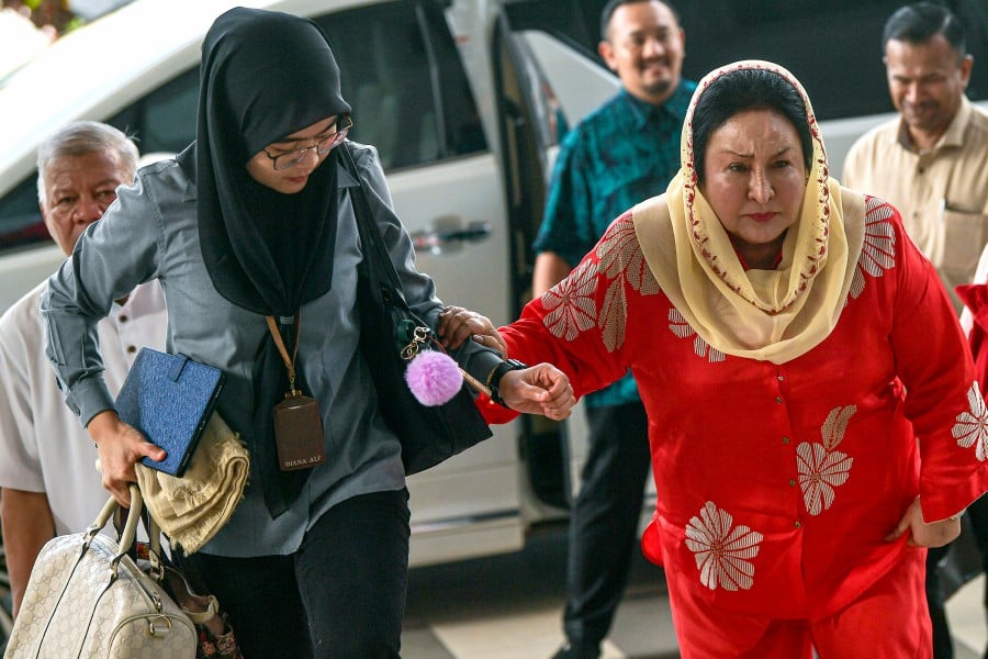 Datin Seri Rosmah Mansor (right) has been given a judgment in default in her defamation suit against a TikToker after the latter failed to turn up in court. Bernama picture