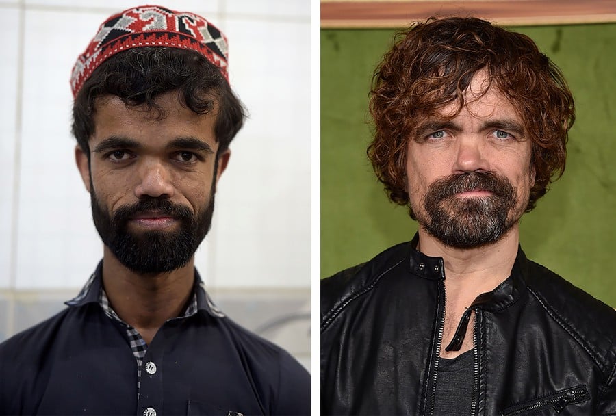 This photo combination shows (left) Pakistani waiter Rozi Khan and US actor Peter Dinklage. - AFP