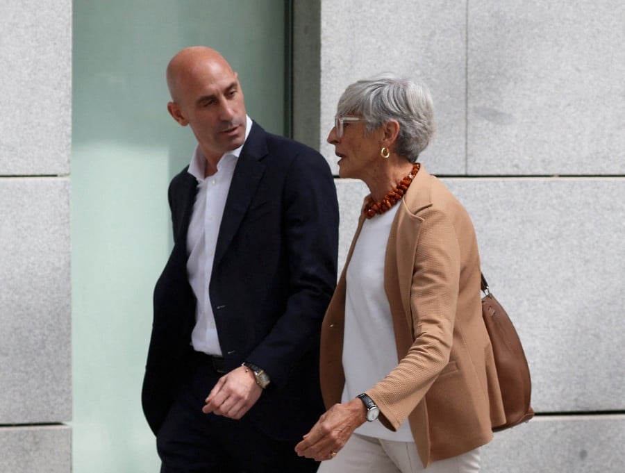  Former president of the Royal Spanish Football Federation Luis Rubiales is pictured after leaving the high court in Madrid, Spain on September 15, 2023. -REUTERS PIC