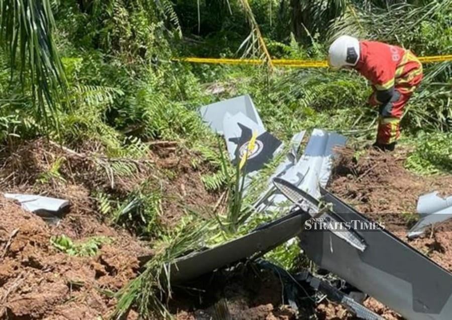 The wreckage of the plane is found near Kg Tok Muda, Kapar. -Courtesy pic