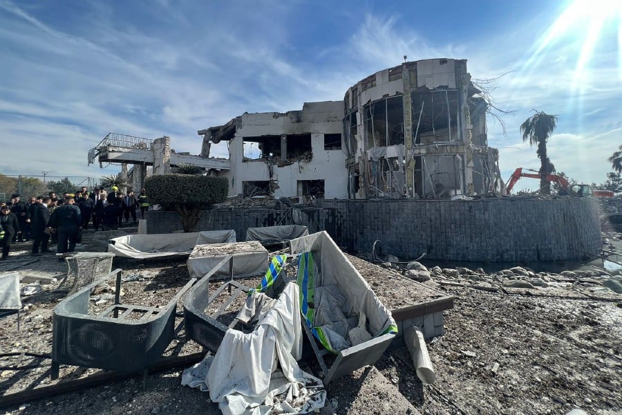 This photograph taken on January 16, 2024 shows a damaged building at a site hit by a missile attack launched by Iran's Islamic Revolutionary Guard Corps (IRGC), in Arbil, the capital of Iraq's northern autonomous Kurdish region. - AFP PIC