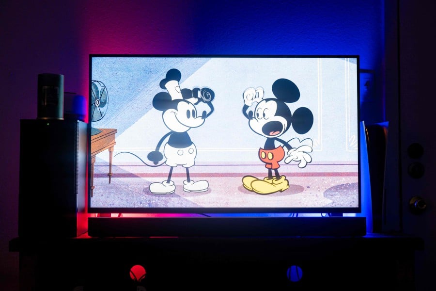  In a photo illustration, an episode of Disney's Steamboat Silly is seen on a television set on January 2, 2024 in Austin, Texas. - AFP PIC