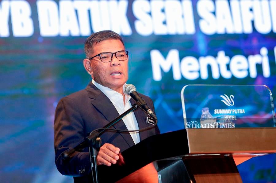 Home Minister Datuk Seri Saifuddin Nasution Ismail at the National Anti Drug Science Symposium. NSTP/AIZUDDIN SAAD