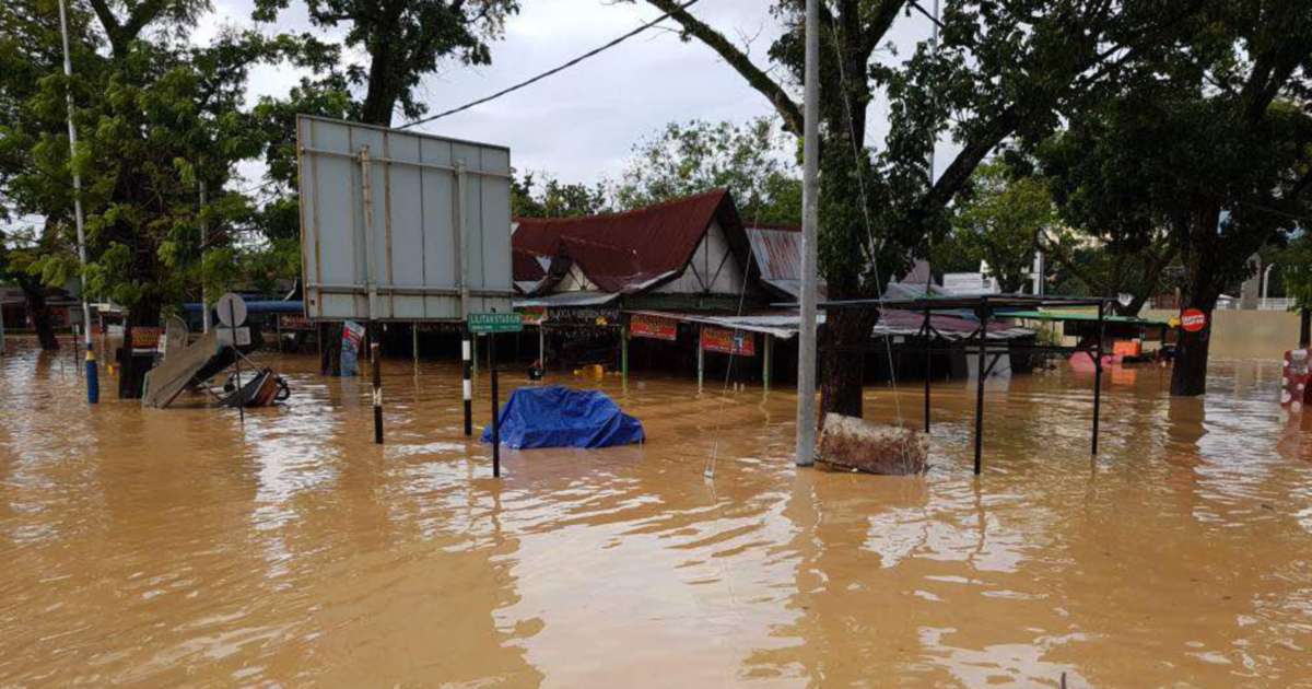 Flooded Penang City Centre Deserted