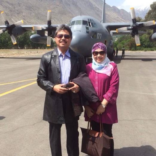 Picture of Malaysian High Commissioner to Pakistan Datuk Dr Hasrul Sani Mujtabar and wife Datin Habibah Mahmud, just few hours before the crash. Pix taken from Datuk Dr Hasrul Sani’s Facebook page.