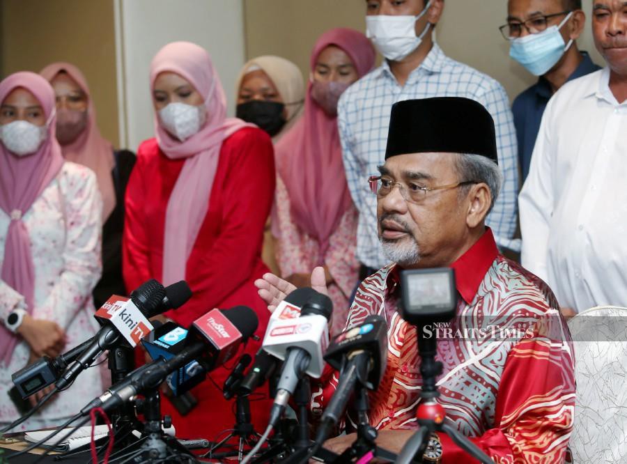 Datuk Seri Tajuddin Rahman speaking to reporters during a press in Petaling Jaya on June 27, 2022. -  NSTP/EIZAIRI SHAMSUDIN