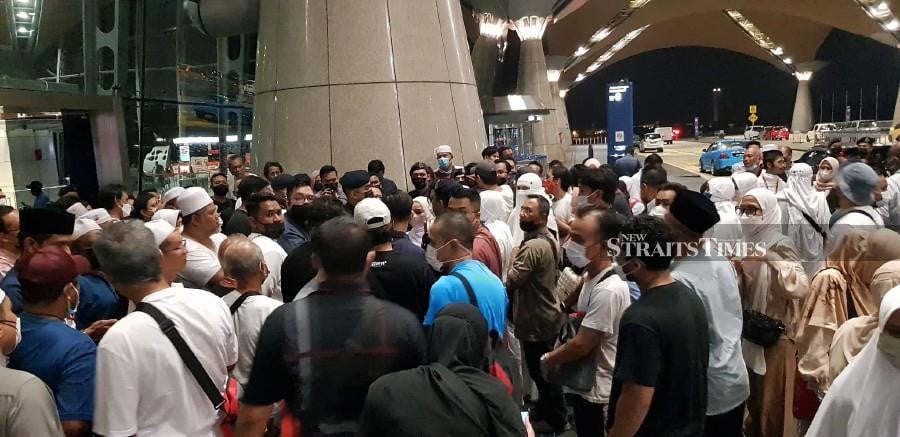 Some of the stranded haj pilgrims at Kuala Lumpur International Airport (KLIA). - Pic credit Rizal Ismara Ismail