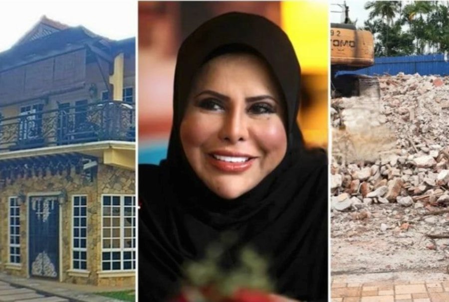 Sharifah Aini’s former house has been demolished and said to make way a commercial project. FILEPIC
