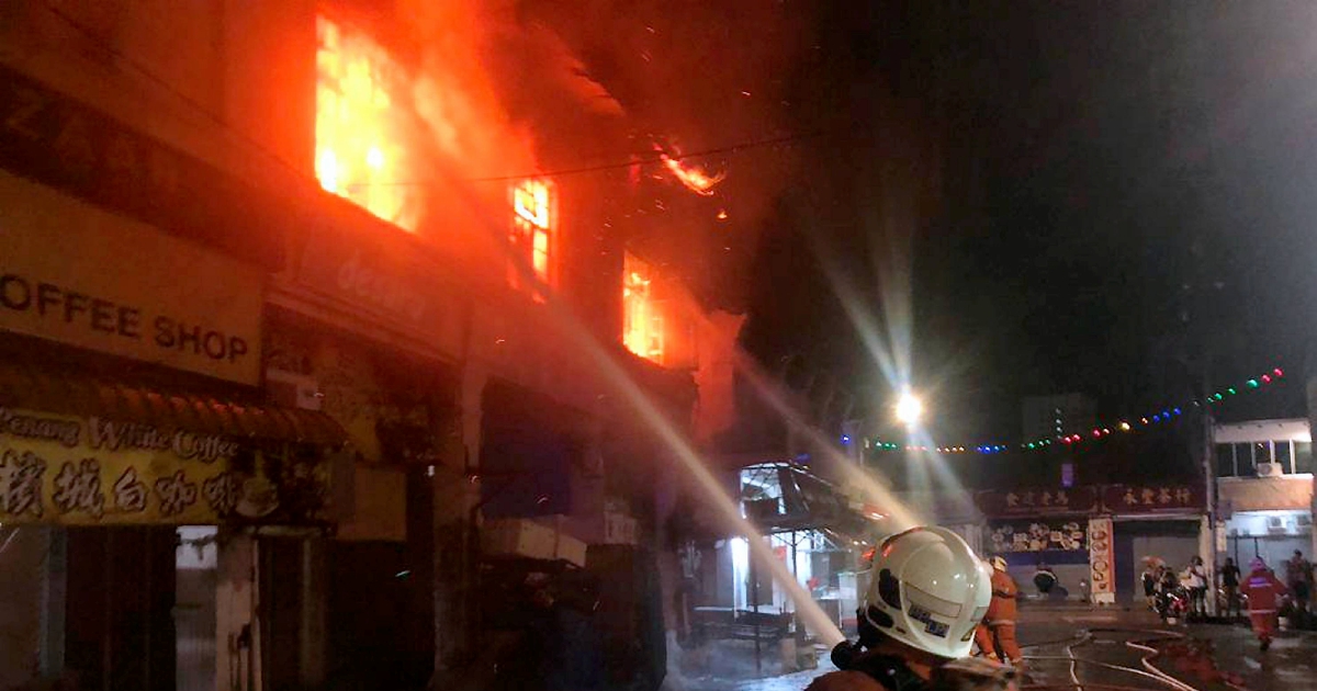 Penang heritage shophouses fire: 5 occupants escape unhurt