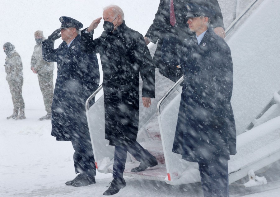 U.S. President Joe Biden arrives aboard Air Force One at Joint Base Andrews, Maryland, U.S. - REUTERS PIC