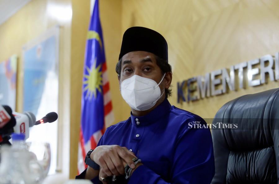 Health Minister Khairy Jamaluddin addresses the media during a press conference in Putrajaya. - NSTP/MOHD FADLI HAMZAH