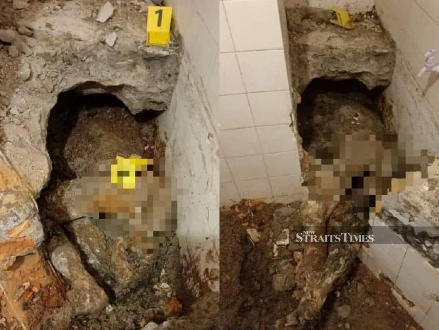 The remains of the victim was found buried in a house in Pandamaran, Klang. 