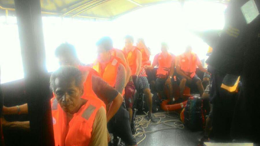  Some of the rescued crew members on board the patrol boat. Pix courtesy of MMEA