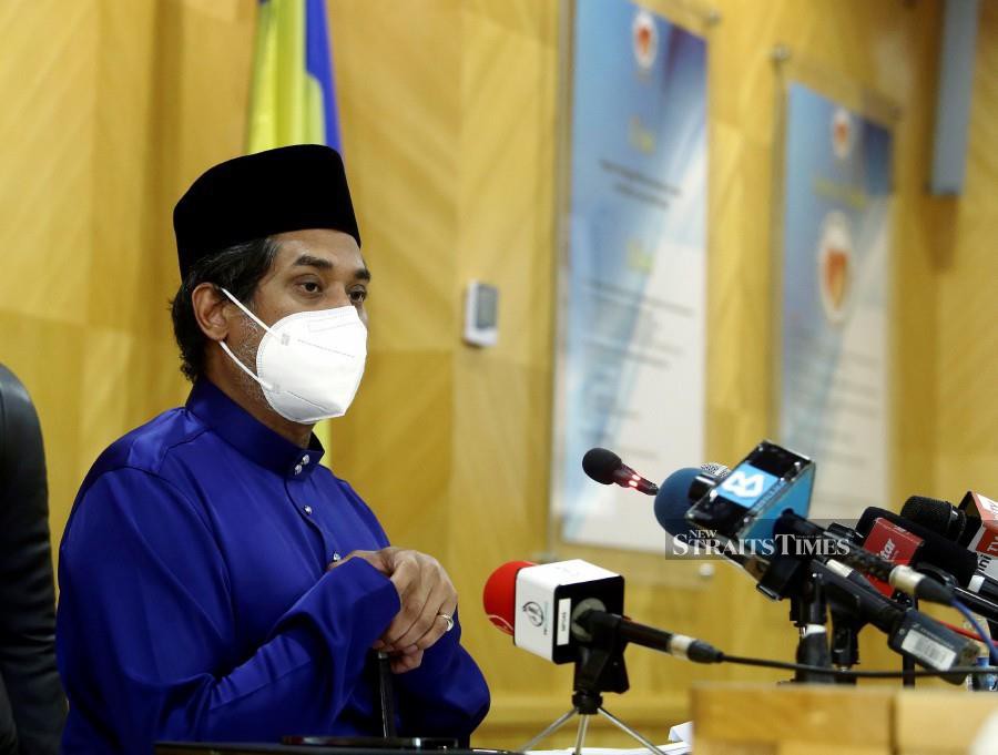 Health Minister Khairy Jamaluddin speaks to reporters in Putrajaya. -NSTP/MOHD FADLI HAMZAH