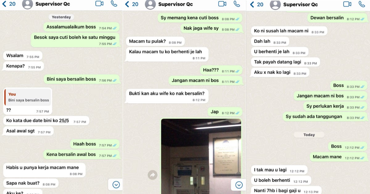  In a posting which has been circulating on the short video platform TikTok, user d0nutsambal shared a series of screenshots of text messages between him and his supervisor at work.- Pic credit TikTok @d0nutsambal
