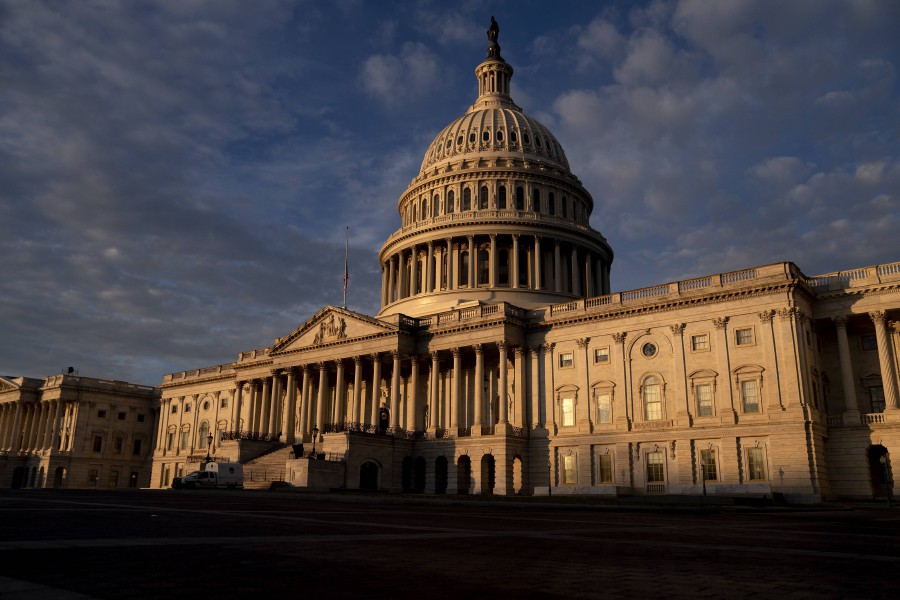The U.S. Capitol is pictured at dawn in Washington, DC. Security has been increased throughout Washington following the breach of the U.S. Capitol last Wednesday. -- Getty Images/AFP