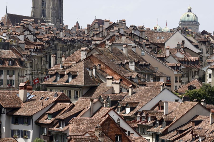 Traditional Swiss residential properties in Bern, Switzerland, on Tuesday, Aug. 17, 2021. Surging property prices mean Switzerland's residential property market is close to a bubble, according to a UBS Group AG gauge.