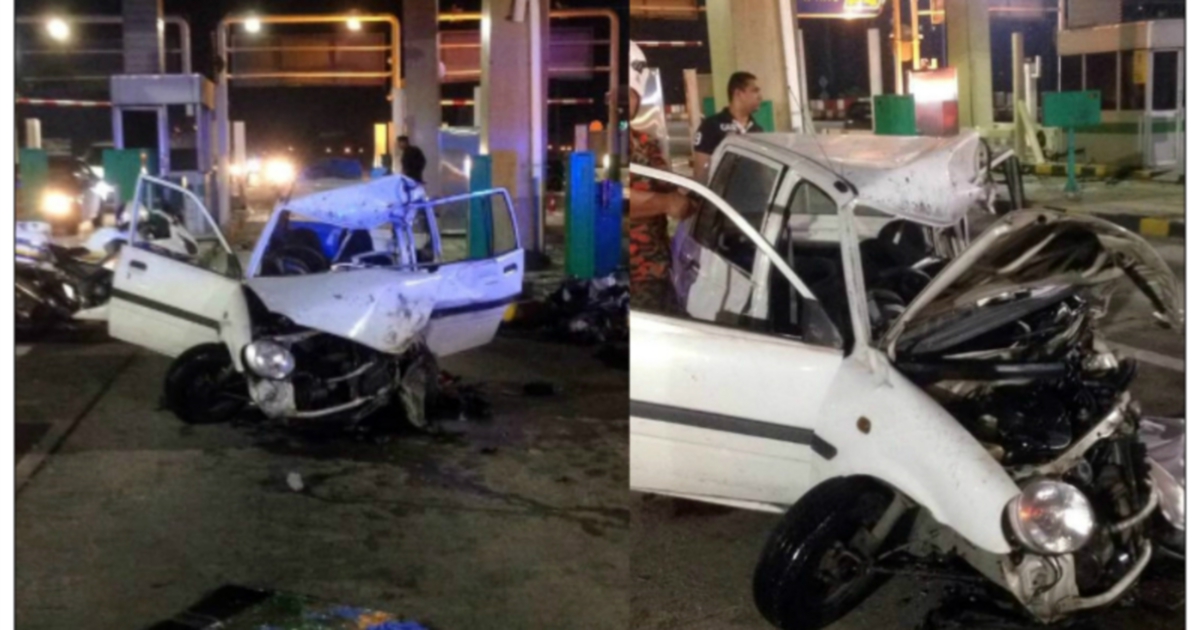 Two die in Perodua Kancil crash at Batu Tiga toll plaza 