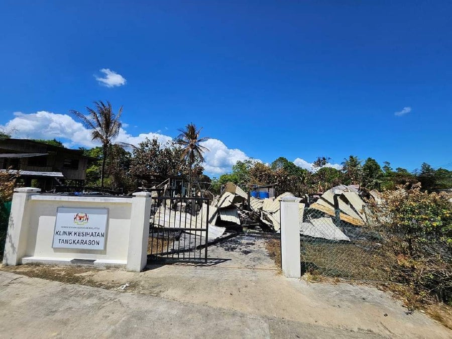 After the Tangkarason health clinic was destroyed in a fire on Feb 15, the Health Ministry has approved RM1.3 million for its reconstruction.- Courtesy pic