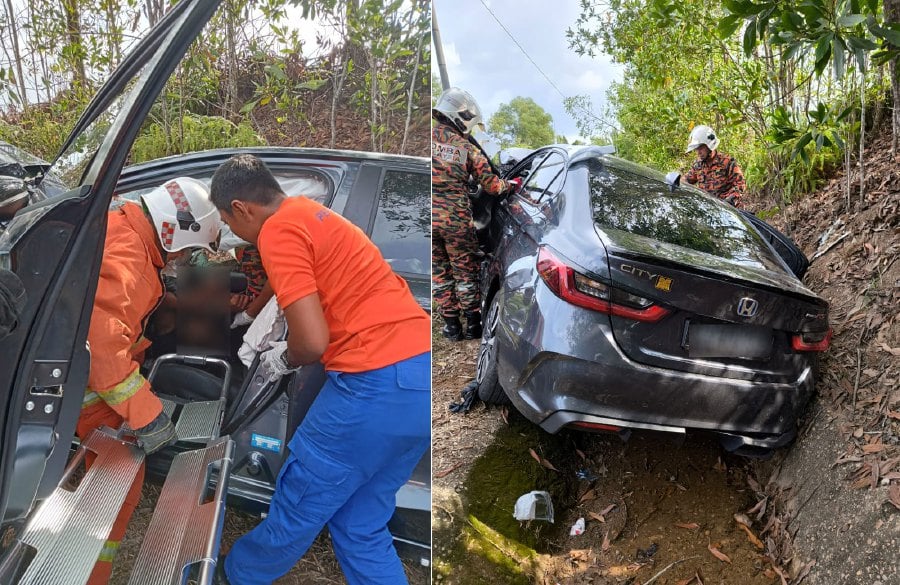 The four others, including the 29-year-old Honda City driver, sustained injuries in the 4.35pm accident and are being treated at the hospital.- Pic courtesy of Temerloh Police