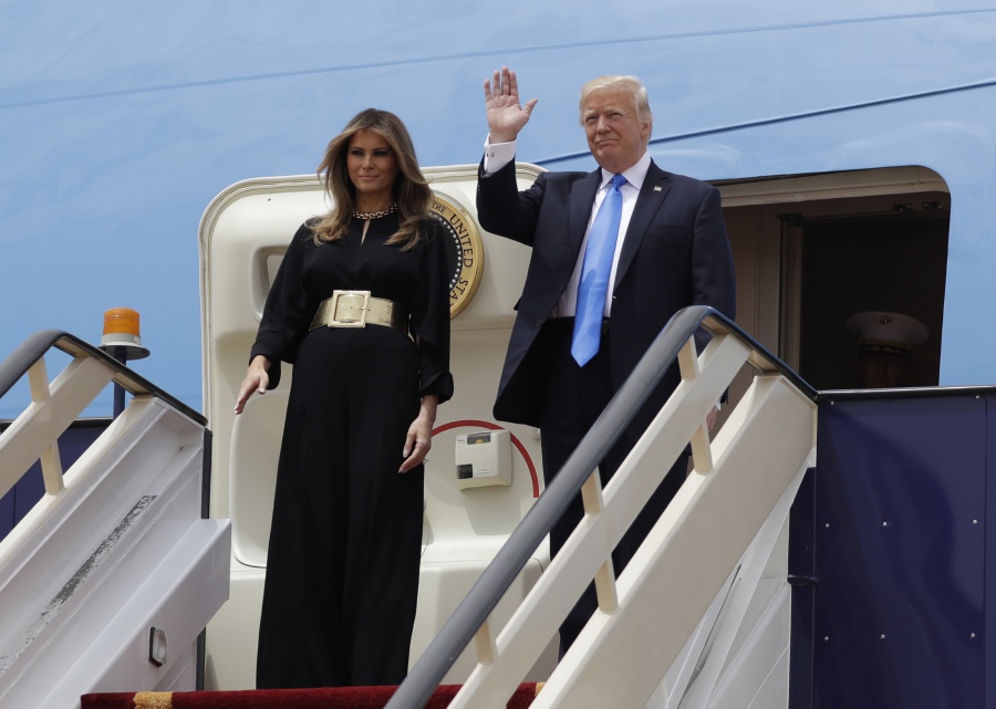 Image result for President Trump arrives in Saudi Arabia